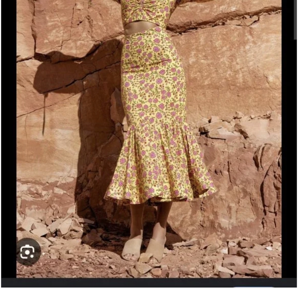 Eddy Patsy Floral Yellow Skirt